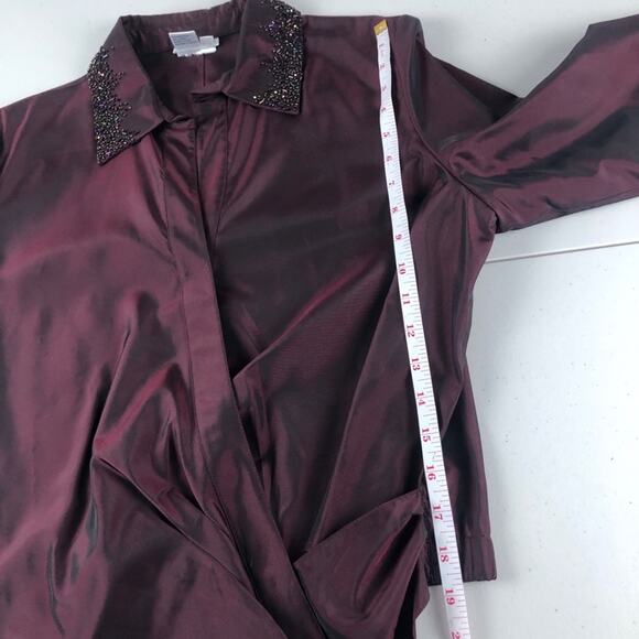 Zola Evening burgundy beaded blazer 10 - Picture 8 of 12